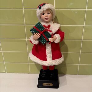 Vintage Festive Doll in Red Santa Outfit—Holiday Decoration Doll